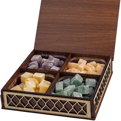 Eastanbul Turkish Delight, 35.3oz, Turkish Delights Candy, Assorted Lokum in Souvenir Wooden Gift Box, Perfect Sweets, Gourmet International Candy Gift, Lokum, Gluten Free, No Synthetic Ingredient