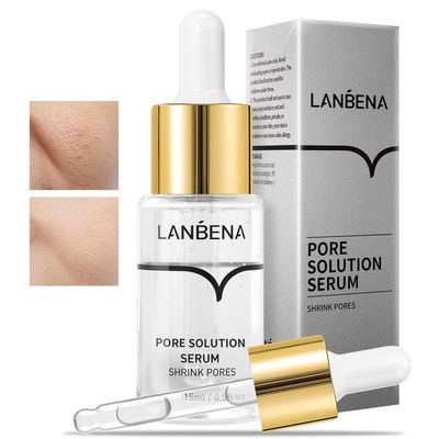 LANBENA Pore Minimizer Serum, Pore Minimizer &amp; Reducer for Face, Minimizing, Shrinking, Oil Control Firming, Tightening Pores, 100% Vegan Pore Moisture after Blackhead Remover, 0.5 fl.oz