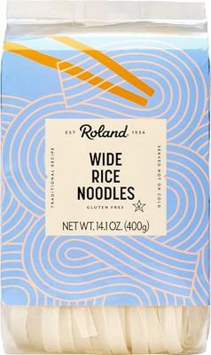Roland Foods Wide Rice Noodles, 14.1 Ounce Bag, Pack of 1