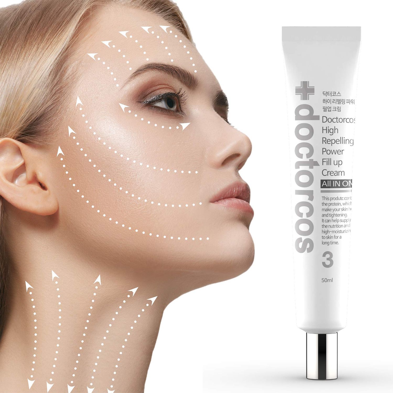 DOCTORCOS High Repelling Power Fill-up Wrinkle Cream for Women (1.7 oz) Full Face and Under Eye Lifting Cream for Wrinkles Fine Line Cream For Day and Night Use Korean Skin Care Products