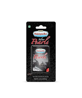 Rajnigandha Silver Pearls Premimun Quality Mint with Silver Coated Elaichi Saffron Blended Indian Mouth Freshner DS Group Authenticated Pack of 10 (6.25 Grams X 10 Pieces)