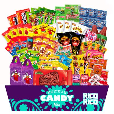 Mexican Candy Assortment 100 Pieces - Sweet, Spicy &amp; Tangy Dulces Mexicanos, Authentic Fiesta Snacks, Perfect for Parties &amp; Gifts