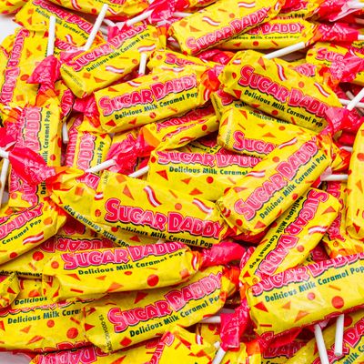 Sugar Daddy Milk Caramel Lollipops 24 oz - Bulk Candy in Resealable Bag, Individually Wrapped Taffy, Soft &amp; Chew