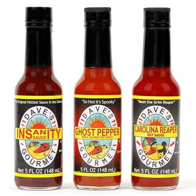 Super Spicy Hot Sauce 5oz 3-Pk (Insanity, Ghost Carolina Reaper)
