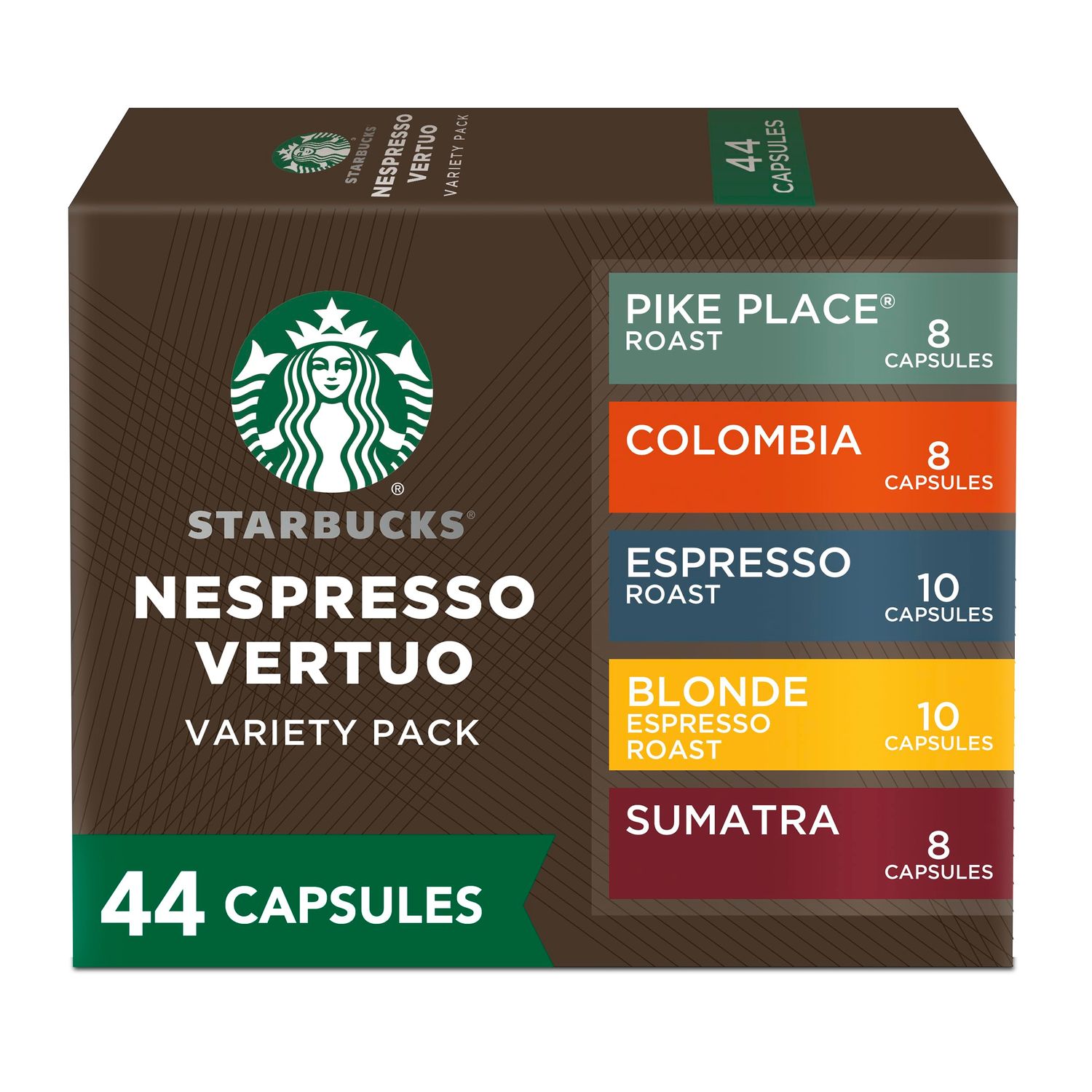 Starbucks by Nespresso Vertuo, Favorite Variety Pack Coffee &amp; Espresso, 44-count Coffee and Espresso Pods, Brews 7.8 oz and 1.35 oz.