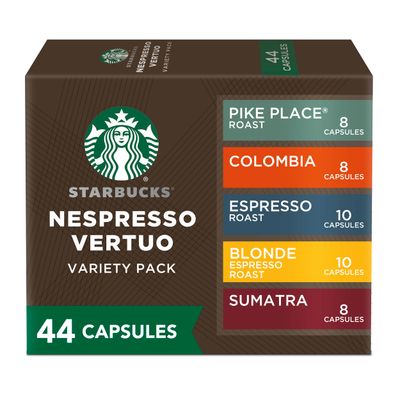 Starbucks by Nespresso Vertuo, Favorite Variety Pack Coffee &amp; Espresso, 44-count Coffee and Espresso Pods, Brews 7.8 oz and 1.35 oz.