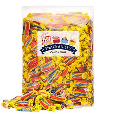 Bit of Honey Retro Candy 4 LB Bulk Size - By Snackadilly - Fresh &amp; Tasty Honey &amp; Almond Candy