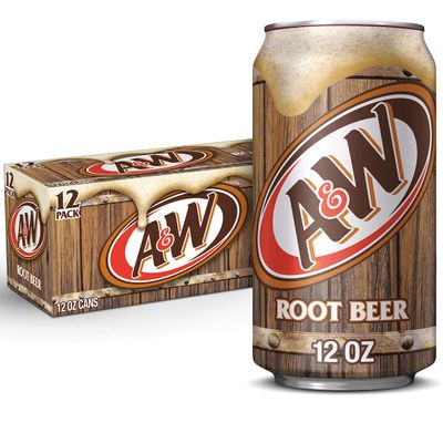 A&amp;W Root Beer Soda, 12 fl oz cans, 12 pack