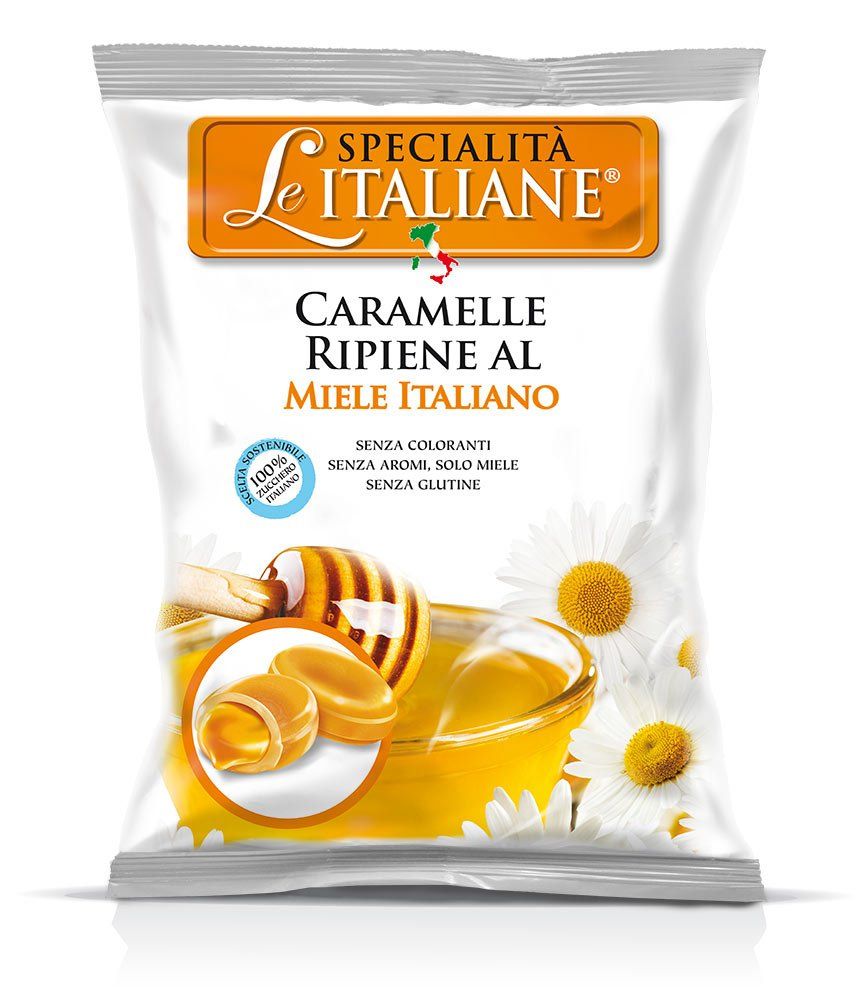 &quot;Le Italiane&quot; Italian Natural Hard Candy Filled With 100% Italian Honey (3.5 Oz)