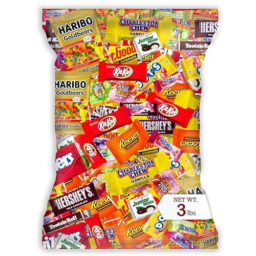 Individually Wrapped Mini Candy &amp; Chocolate Mix - 3 lb Bulk Easter Candy Assortment - Easter Basket Stuffers, Pinata Stuffer Candies Variety Pack, Office CandyBowl Treats - Sweet &amp; Chocolatey Flavors