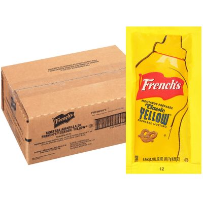 French&#39;s Classic Yellow Mustard Packets, 500 count - One 500 Count Individual Yellow Mustard Packets, Perfect Single-Serve Size for Delivery and Takeout Orders