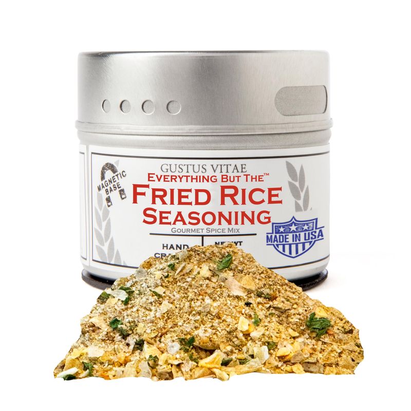 Everything But The Fried Rice Seasoning All Natural Non GMO Hand Crafted 1.7 oz (48 g) Gourmet Spice Mix Small Batch Artisanal Rub Seasoning Pack Magnetic Tin Gustus Vitae 234