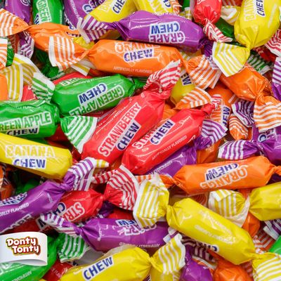 Fruit Chews Candy Bulk 1 lb - Individually Wrapped, Retro Candy in Resealable Bag, 5 Assorted Flavors, Soft &amp; Delicious