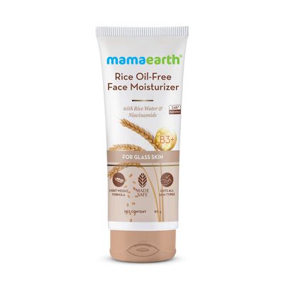 MAMAEARTH Rice Water Oil Free Face Moisturizer 24-Hour Hydration with Niacinamide Controls Excess Oil &amp; Minimizes Open Pores Non-Comedogenic &amp; Non-Sticky Formula 2.82 Oz/80g