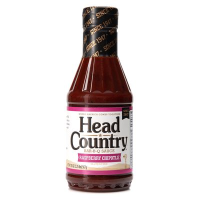 Head Country Bar-B-Q Sauce, Raspberry Chipotle Soy Free, Gluten Free Barbecue Sauce With No Added Preservatives Sweet &amp; Smoky Championship BBQ Sauce For Chicken, Pork &amp; More 20 Ounce, Pack of 1