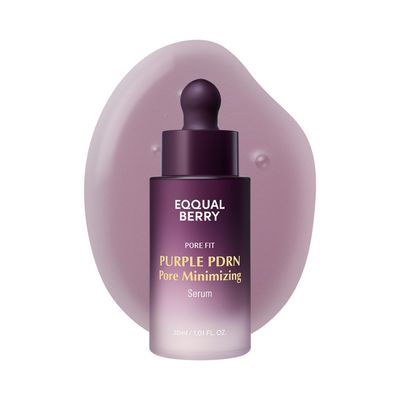 EQQUALBERRY Purple PDRN Pore Minimizing Serum - Vegan Collagen &amp; Peptides for Pore Refining &amp; Skin Elasticity Niacinamide &amp; CICA Exosome for Calming Korean Glass Skin, 1.01 FL OZ