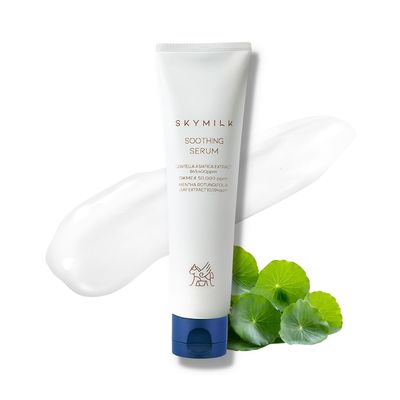 SKYMILK Centella Soothing Serum with Donkey Millk 100ml 3.38 Fl.Oz Cooling Moisturizing Anti- Inflammatory Hypoallergenic Ideal for Sensitive Skin