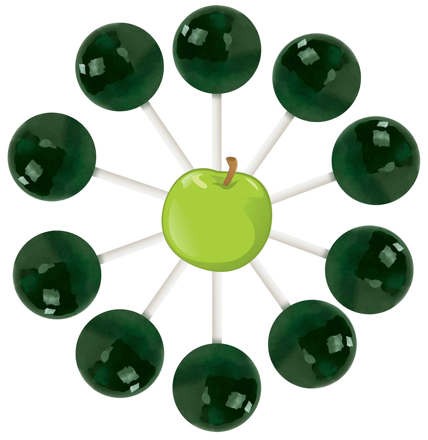 10ct. Green Apple Lollipop Bag
