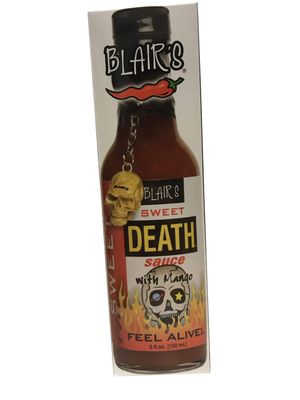 Blair&#39;s Sweet Death Sauce with Mango &amp; Skull Key Chain 5 oz