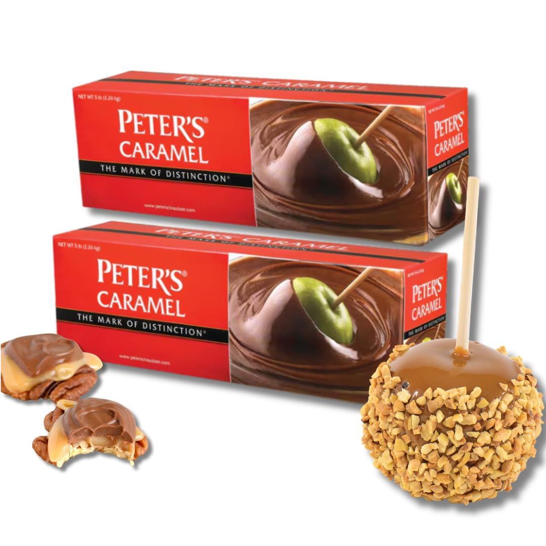 Peters Caramel Block For Caramel Apples and Candy Making, 5 Lbs. - Gift Pack of 2 by Lyza&#39;s Sweets &amp; Treats
