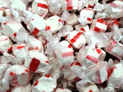 Peppermint Salt Water Taffy -1.5 lbs of Fresh Delicious Individually Wrapped Minty Chewy Taffy