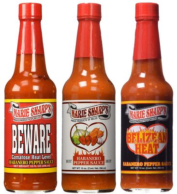 Marie Sharp&#39;s HOT HABANERO BEWARE COMATOSE and BELIZEAN HEAT Pepper Sauce 10oz