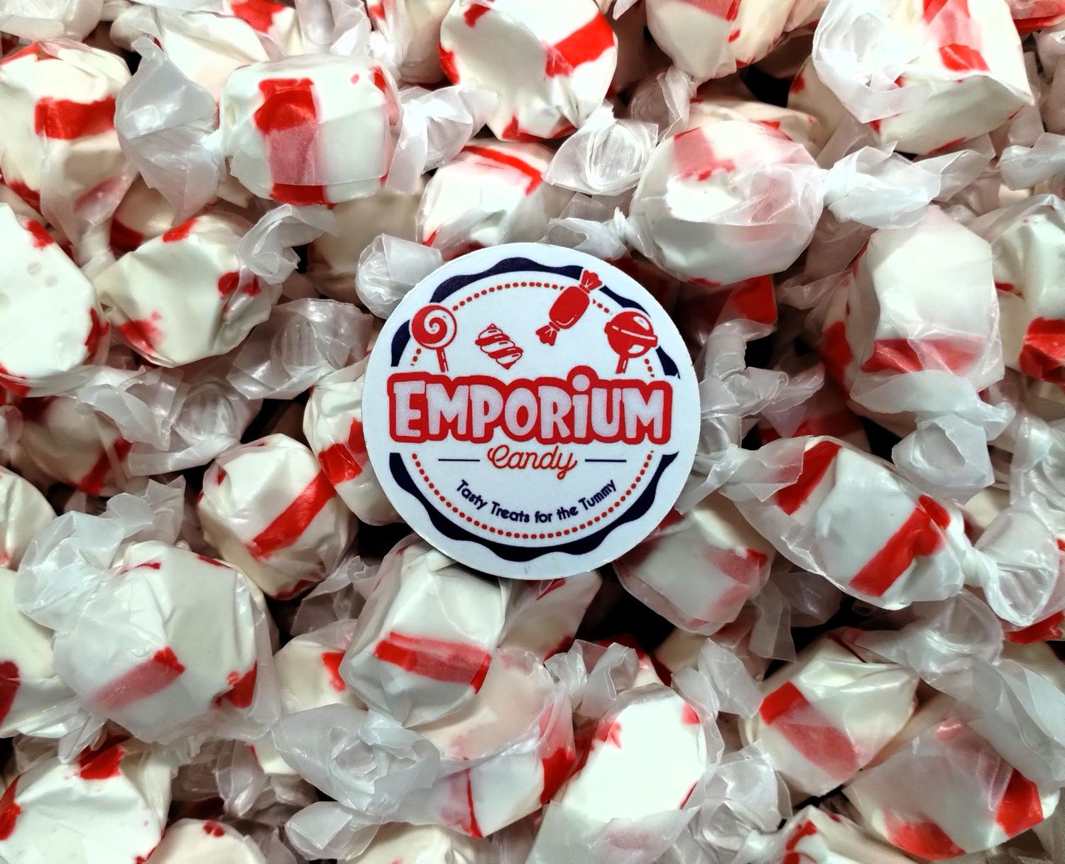 Peppermint Salt Water Taffy -1.5 lbs of Fresh Delicious Individually Wrapped Minty Chewy Taffy