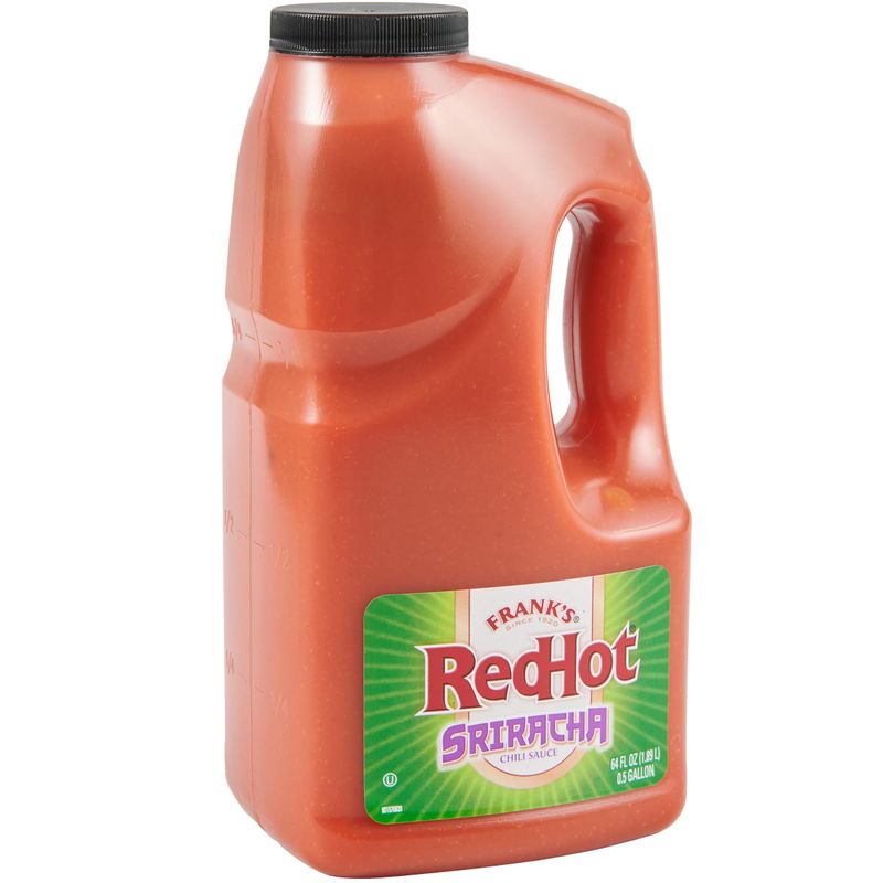Frank&#39;s RedHot Sriracha Chili Sauce, 0.5 gal - One 0.5 Gallon Jug of Sriracha Chili Hot Sauce, Perfect on Wings, Pizza, Ribs, Burgers and More