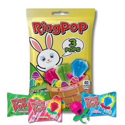 Easter Ring Pops - 3 Count Gift Bag, Perfect Easter Candy &amp; Basket Fillers