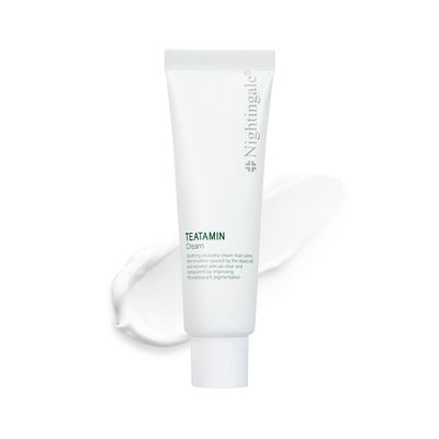 Nightingale TEATAMIN Cream, Redness Relief for face, Moisturizer Face Cream, Tea Tree Vitamin AHA, BHA, PHA, Soothing For Acne-prone and Sensitive Skin, Hypoallergenic, Korean Skin Care