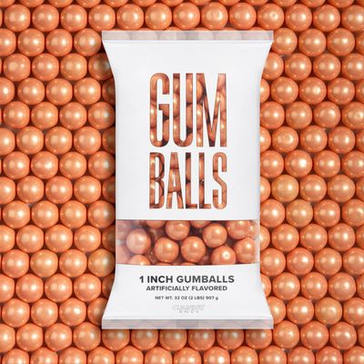 Candy Envy - Shimmer Rose Gold 1 Inch Gumballs - 2lb Bag - Approximately 113 Gumballs Per Bag - North American Made &amp; Kosher Certified
