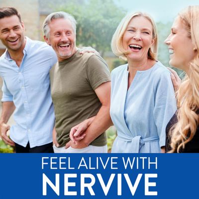 Nervive Nerve Health, with Alpha Lipoic Acid, to Fortify Nerve Health and Function in Fingers, Hands, Toes, &amp; Feet, ALA, Vitamins B12, B6, &amp; B1, 30 Tablets (Packaging May Vary)