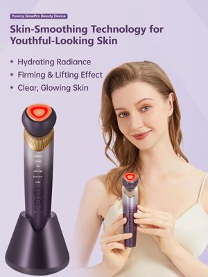 Yuonry 6-in-1 Age-Defying - Eye, Face &amp; Neck Lift &amp; Firm, 5-Color Light Therapy for Face with Microcurrent, Vibration, Heat &amp; Cooling, Skin Care Tool for Youthful &amp; Tightening Skin (Purple)