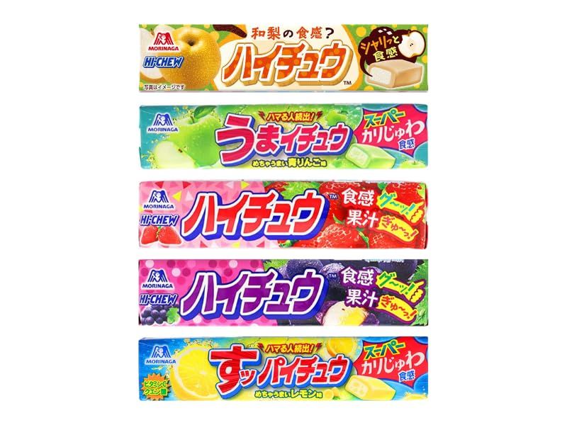 P.D.C Hi Chew Japanese 5 Flavors(Peach/green apple/strawberry/grape/lemon) Assortpack 12 Candies x 5 Packs