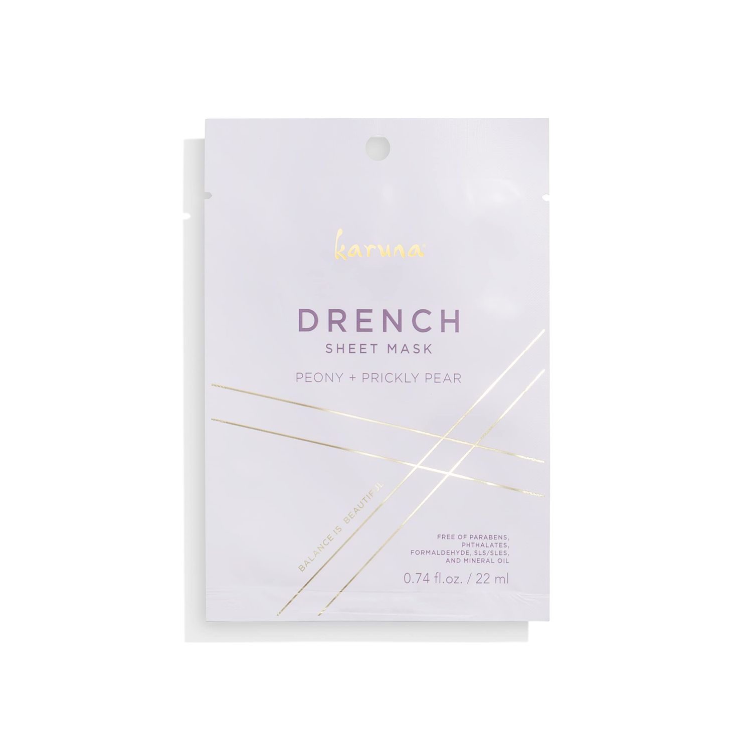 Karuna Skin - DRENCH Hydrating Sheet Mask, Pore-Minimizing Facial Skin Care Products, Hydrating Sheet Masks with Pear Extract &amp; Peony, Face Mask for Skin with Acne &amp; Dark Spots, 0.74 fl. oz./22 ml