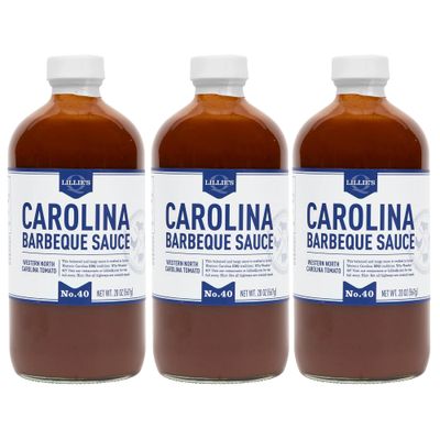 Lillie&#39;s Q - Carolina Barbeque, Gourmet Carolina Sauce, Tangy BBQ Sauce with Tomato Vinegar, Premium Ingredients, Made with Gluten-Free Ingredients (20 oz, 3-Pack)