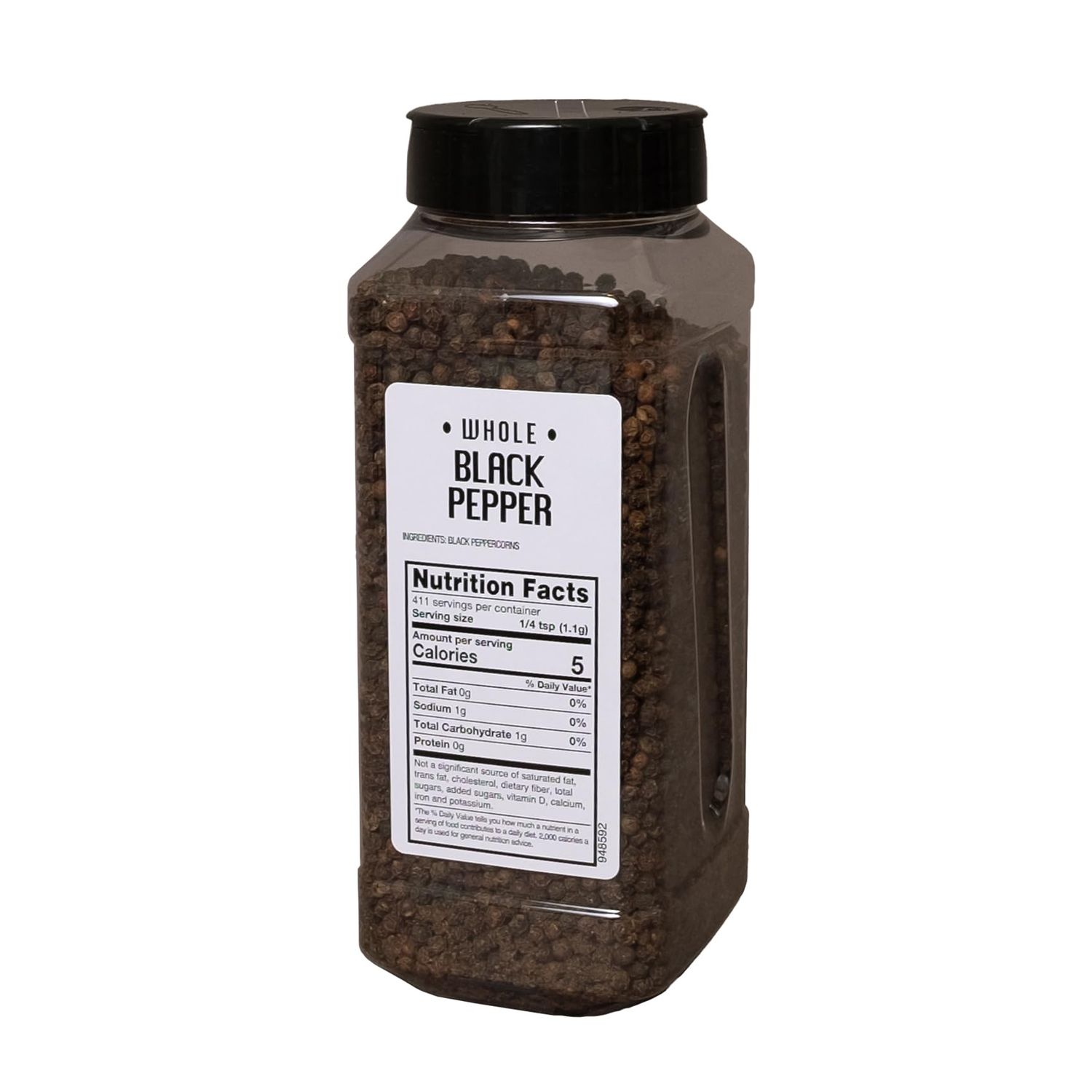 Sauer&#39;s Whole Black Pepper 1 Pound Canister Foodservice