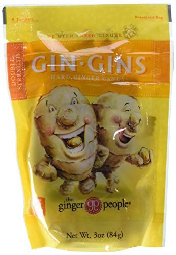 Gin Gins Double Strength Hard Ginger Candy, 3 oz, 6PK