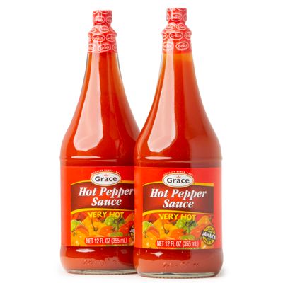Grace Hot Pepper Sauce 12oz - 2 Pack Hot Sauce Bottles - Jamaican Scotch Bonnet Pepper Sauce - Caribbean Hot Sauce made with Scotch Bonnet Peppers &amp; West Indian Hot Peppers