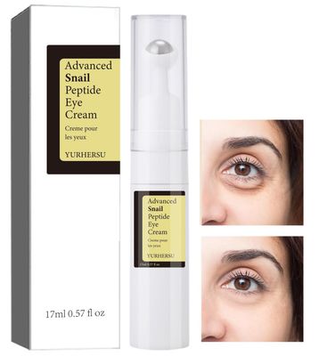 ELCHHIRSCH Snail Peptide Under Eye Cream with 73% Snail Mucin &amp; 2% Nicotinamide for Dark Circles, Puffiness &amp; Wrinkles, with 360 Massaging Roller Ball, 0.57 fl oz