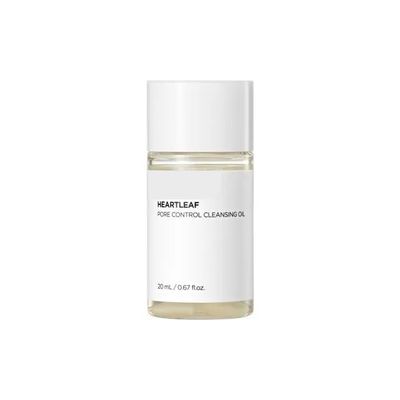 Heartleaf Pore Control Cleansing Oil Mini Korean Facial Cleanser, Daily Makeup Blackheads Removal, Travel Essentials, Gift, Korean Skin Care, (20ml / 0.67 fl.oz.)