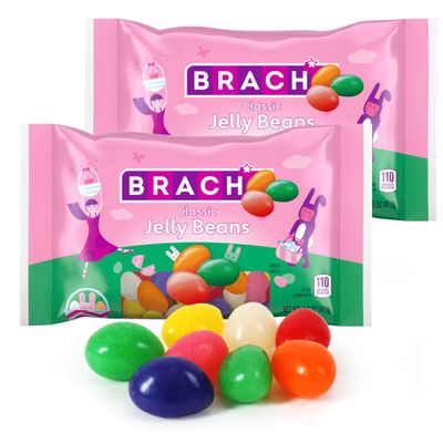 Easter Candy Classic BrachsJelly Beans Assorted Flavors - Colorful Jellybeans Fruity Candies for Kids, Party Favors, Birthdays, Easter Basket Stuffers, and Spare Time Indulgence (2 Packs)