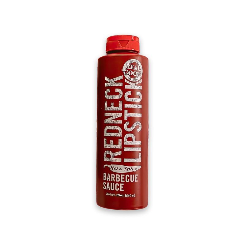 Redneck Lipstick Hot &amp; Spicy Barbecue Sauce, Touch of Cayenne Pepper, Ideal for All Recipe, Authentic American Tastes, Made in USA, 1 Pack (18 oz)