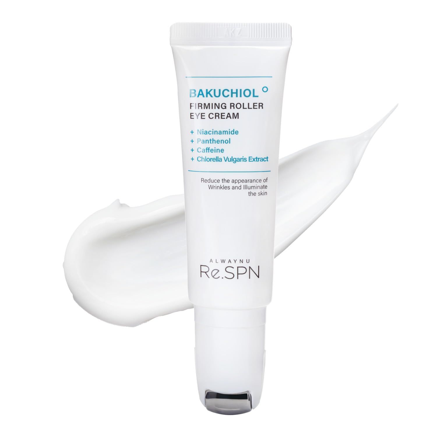 Re.SPN Bakuchiol Firming Roller Eye Cream, Niacinamide, Retinol, Adenosine, Caffeine All in One Self-Care Intense Hydration Korean Cream with Guasha, Glass Skin, Korean Skin Care(20ml/0.67 fl oz)