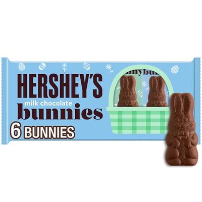 HERSHEY&#39;S Milk Chocolate Bunnies, Easter Candy Packs, 1.2 oz (6 Count)