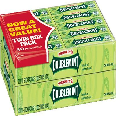Wrigley&#39;s Doublemint Chewing Gum (5 stick pack, 40 pks.) (pack of 2)