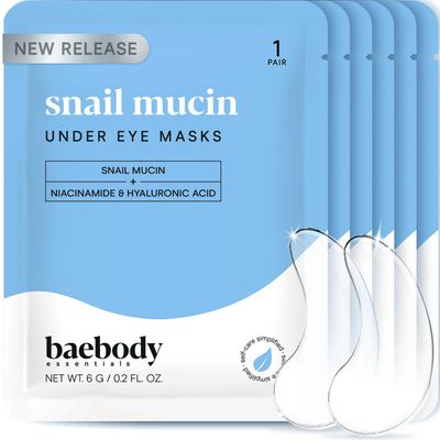 Baebody Advanced Snail Mucin Under Eye Patches for Women &amp; Men (6 Pairs) - Under Eye Masks for Dark Circles and Puffiness - With Niacinamide - Reduce Fine Lines and Wrinkles