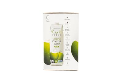 Real Coco Organic Pure Coconut Water (6-Pack 1L), USDA Organic, No Added Sugar, Plant Based, Packed with Electrolytes, Vegan