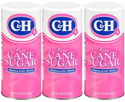 C&amp;H Granulated Sugar, 20 oz Canister Premium Pure Cane Sugar (Pack of 3)
