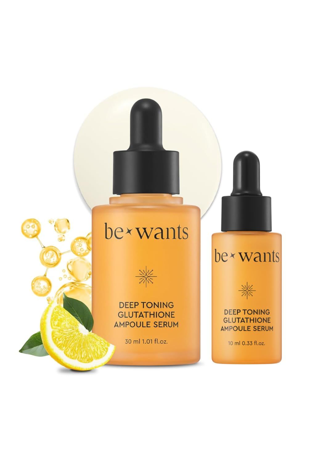 Bewants Deep Toning Glutathione Ampoule Serum Korean Skincare with Vitamin C &amp; Calendula Extract Oil, 1.01 fl.oz 0.33 fl.oz